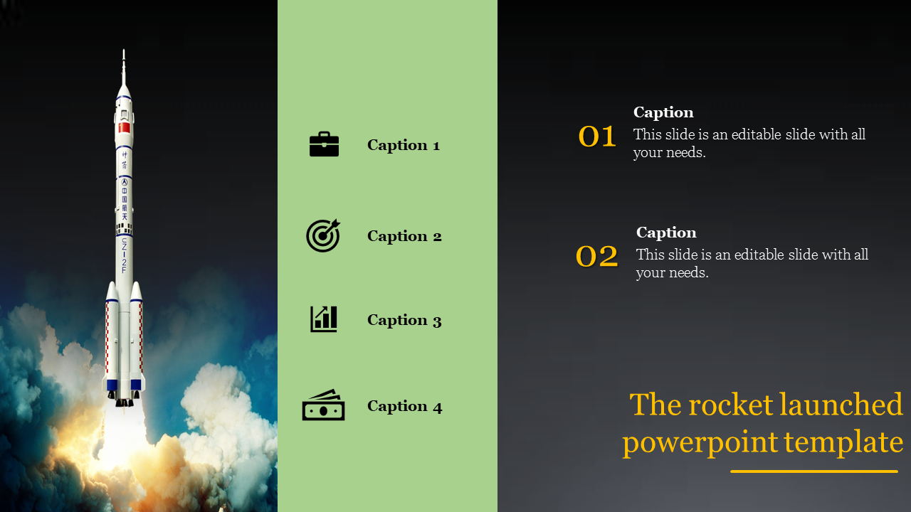 rocket launched powerpoint template-The rocket launched powerpoint template